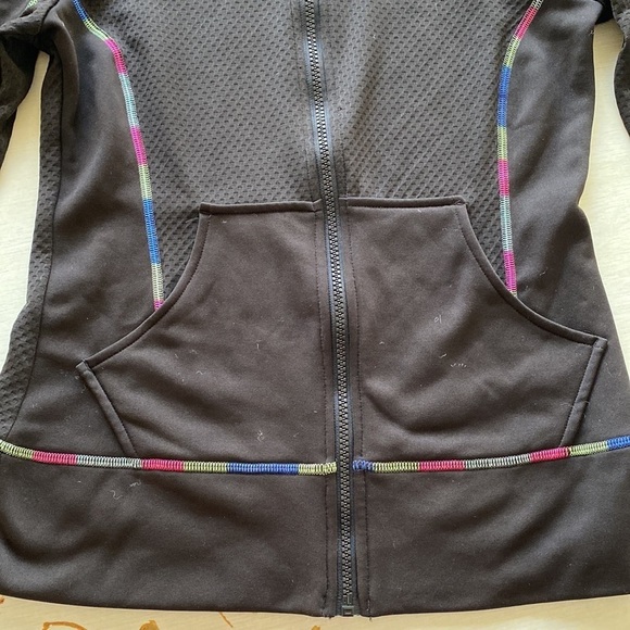 Fila Sport Athletic Track Jacket Full Zip Rainbow Trim Thumb Holes - Picture 3 of 12